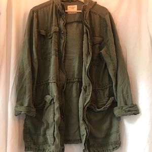 Abercrombie army green long jacket
